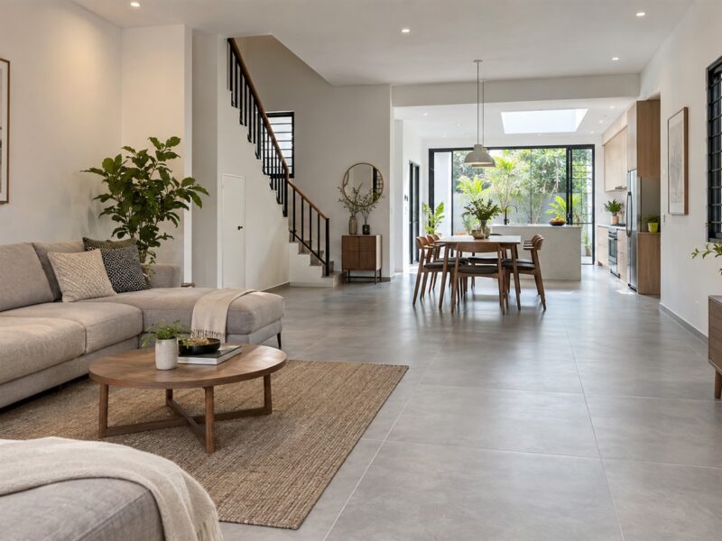 Terrace house renovation with an open living area and new kitchen extension